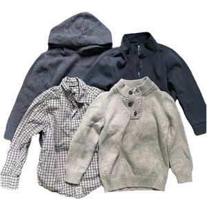 Old Navy Boys Gray & Navy Sweater and Hoodie Bundle